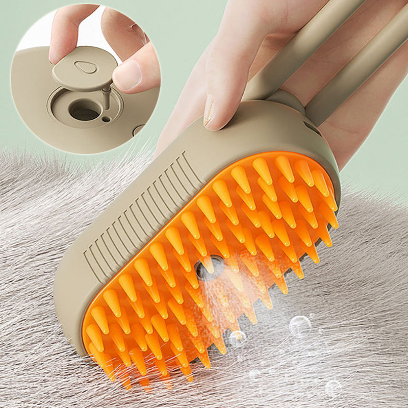 Steam. Groom. Relax. The Ultimate 3-in-1 Pet Brush for Hair Removal & Massage