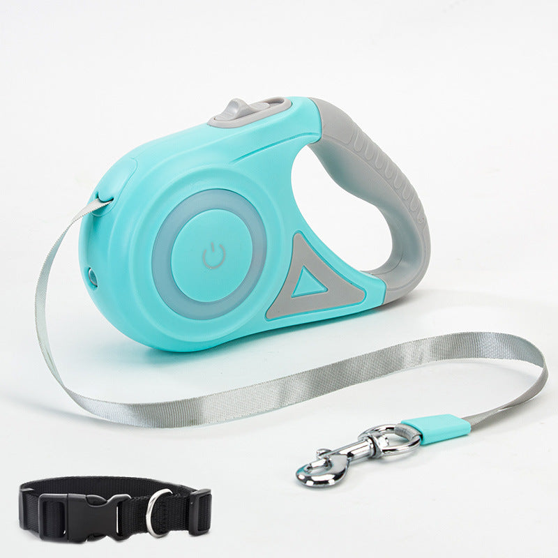 Glow retractable dog leash