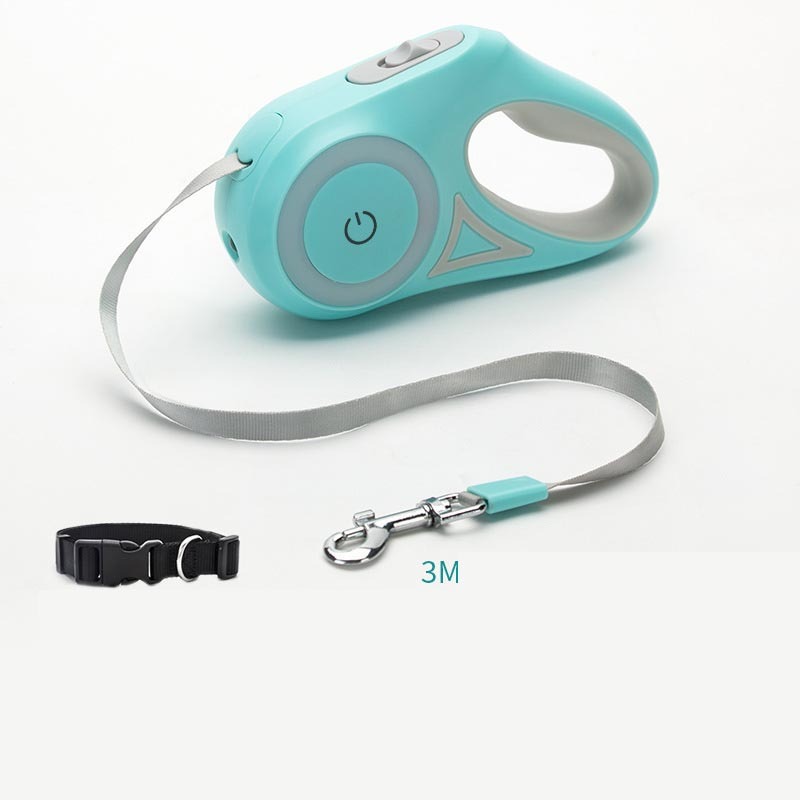 Glow retractable dog leash