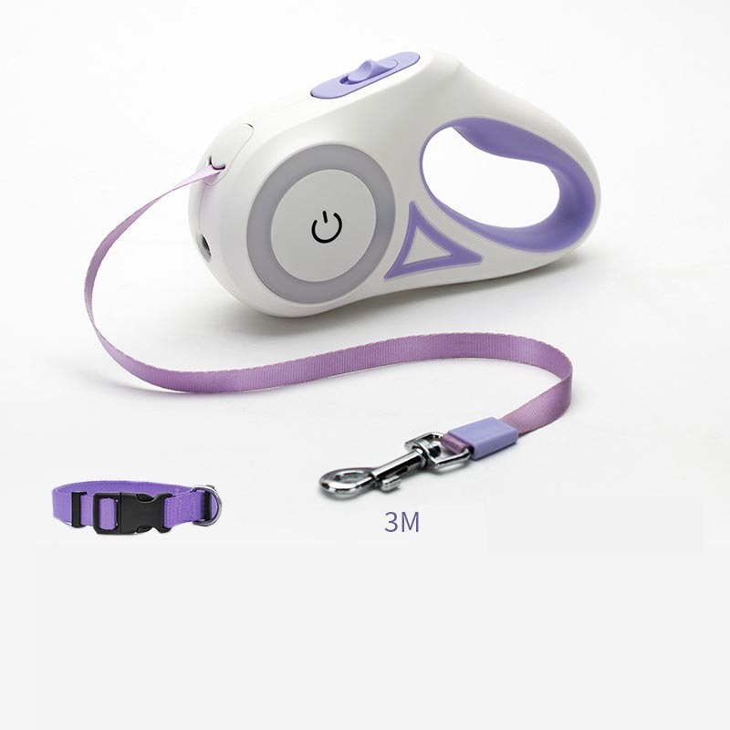 Glow retractable dog leash