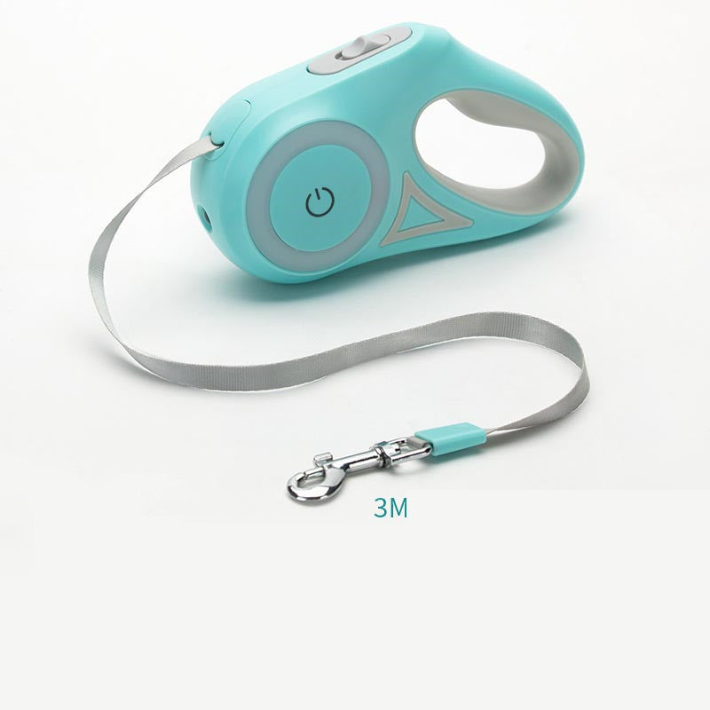 Glow retractable dog leash