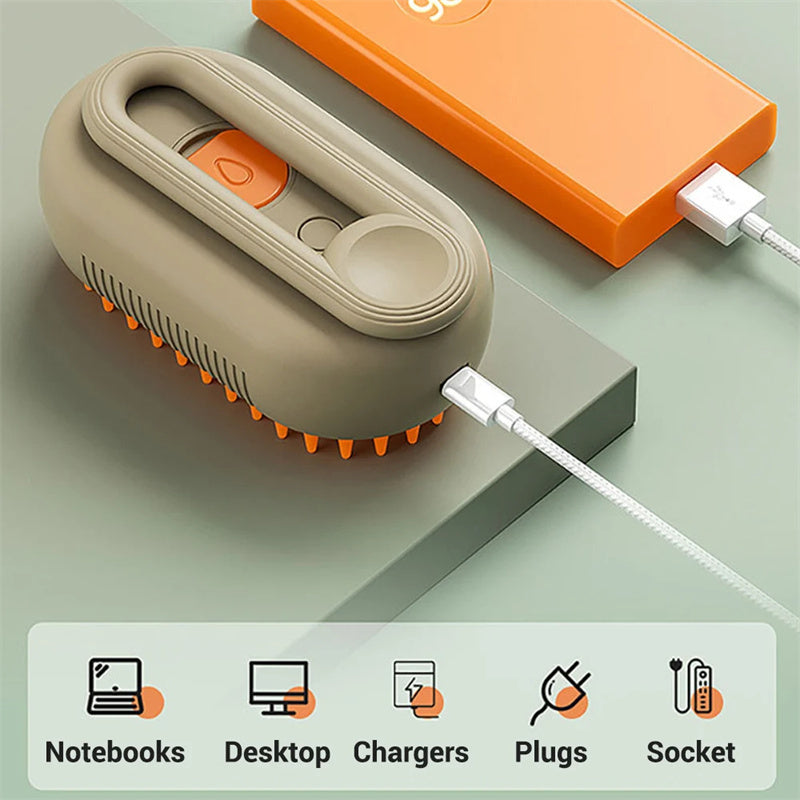 Steam. Groom. Relax. The Ultimate 3-in-1 Pet Brush for Hair Removal & Massage
