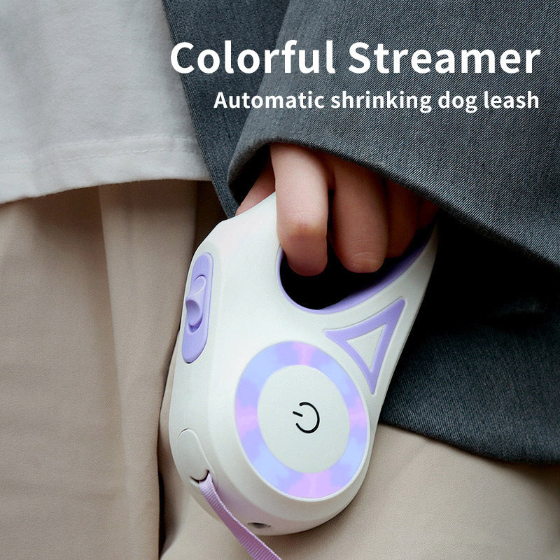 Glow retractable dog leash