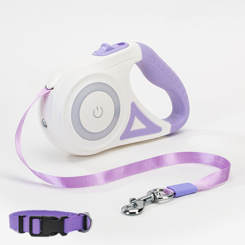 Glow retractable dog leash
