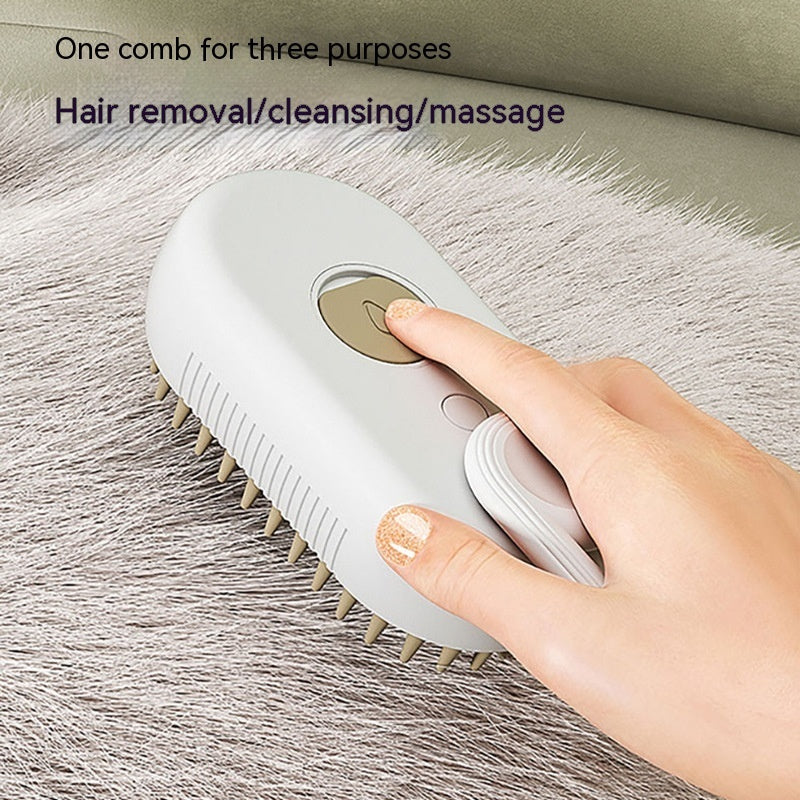 Steam. Groom. Relax. The Ultimate 3-in-1 Pet Brush for Hair Removal & Massage