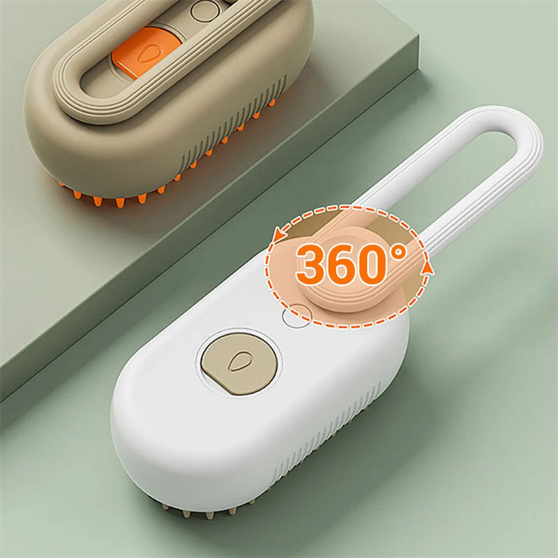 Steam. Groom. Relax. The Ultimate 3-in-1 Pet Brush for Hair Removal & Massage
