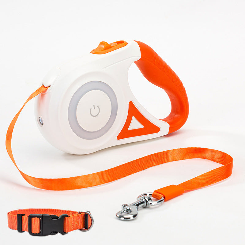 Glow retractable dog leash