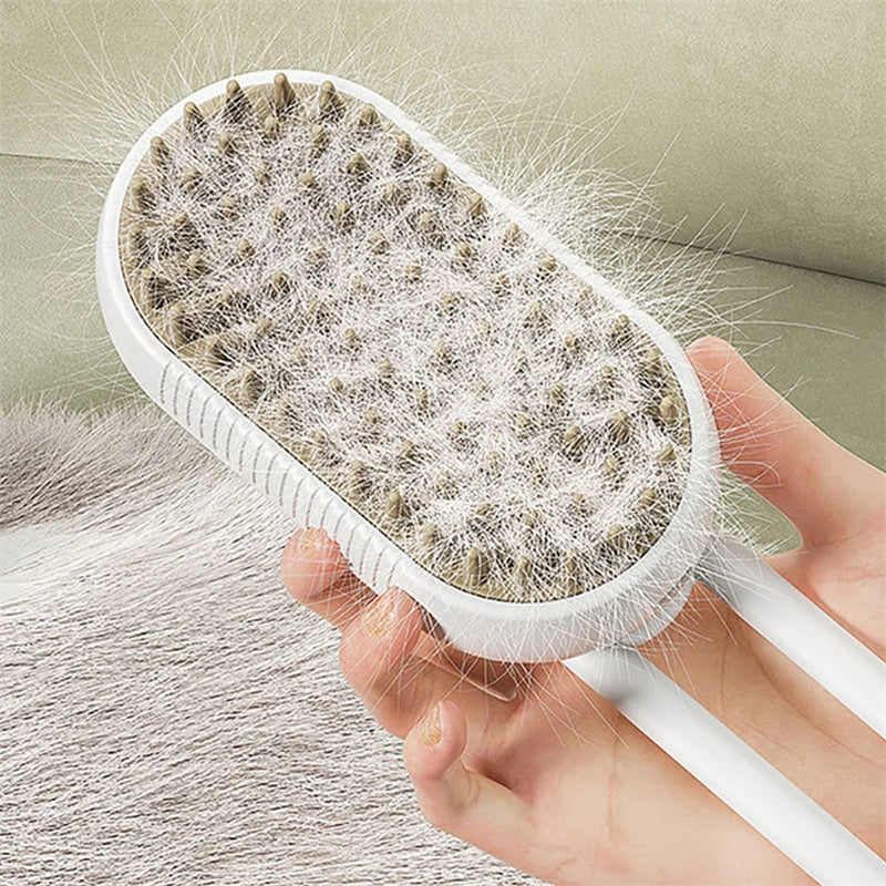Steam. Groom. Relax. The Ultimate 3-in-1 Pet Brush for Hair Removal & Massage