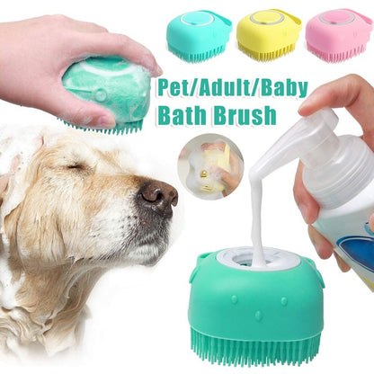 2-in-1 Silicone Bath & Massage Glove for Dogs and Cats – Cleans, Massages, Dispenses Shampoo.