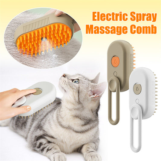 Steam. Groom. Relax. The Ultimate 3-in-1 Pet Brush for Hair Removal & Massage