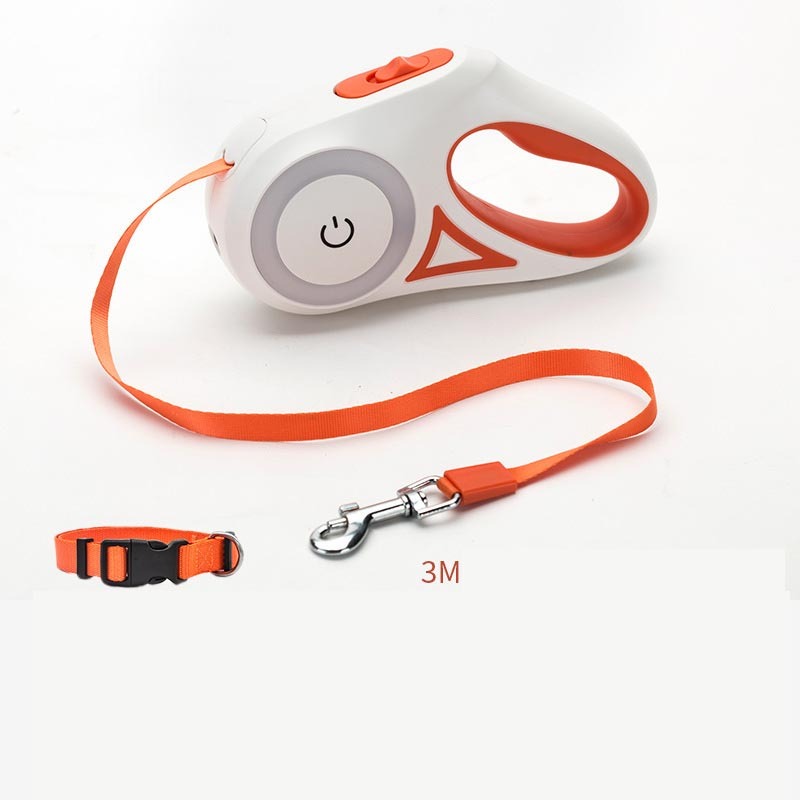Glow retractable dog leash