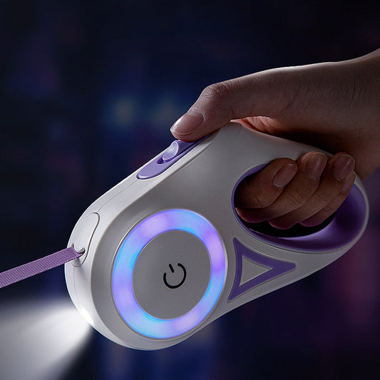 Glow retractable dog leash