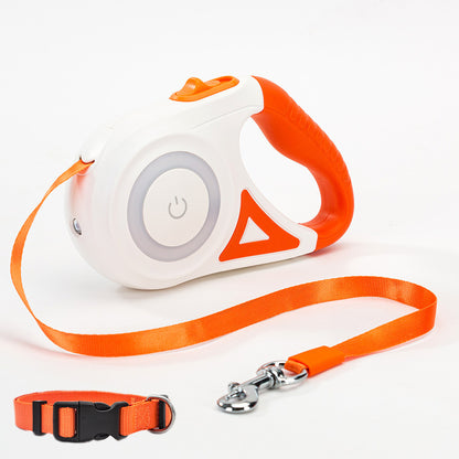 Glow retractable dog leash